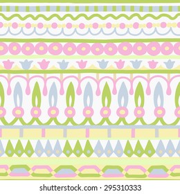 Ethnic seamless stripe pattern. Vector illustration for your cute design. Borders and frames.