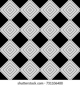 Ethnic seamless surface pattern design with geometric figures. Repeated rhombuses ornamental abstract background. Tribal embroidery motif. Checkered wallpaper. Digital paper, print, page fill. Vector.