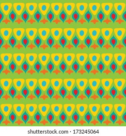 ethnic seamless vector background pattern green