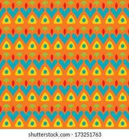ethnic seamless vector background pattern orange