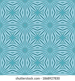 Ethnic seamless vector pattern. Blue flower mandalas. Can be used for design of fabric, covers, wallpapers, tiles.