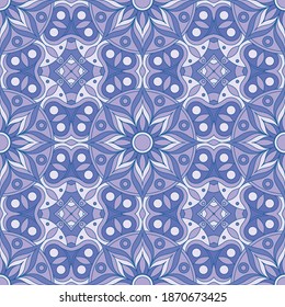 Ethnic seamless vector pattern. Purple geometric mandala flower. Can be used for design of fabric, covers, wallpapers, tiles.