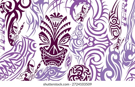 Patrón étnico de Vector sin costuras con combinación geométrica única y paisley adecuado para la moda 