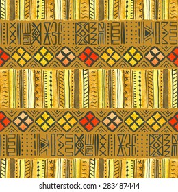  Ethnic seamless watercolor ornament.