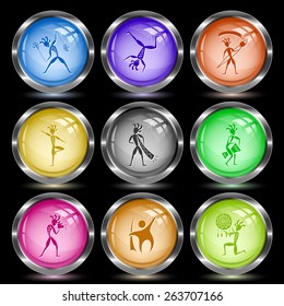 Ethnic set. Internet button. Vector illustration.
