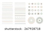 Ethnic set of Pattern Brushes plus decor elements. Isolated