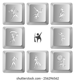 Ethnic set. Vector set computer keys.