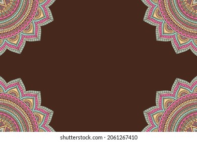Ethnic simple background colorful round ornament
