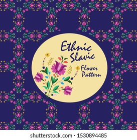 Ethnic Slavic Polish Floral Pattern and Vector 