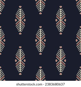 Ethnic small herringbone pattern. Vector small geometric floral pixel art seamless pattern. Ethnic geometric pattern use for fabric, textile, home decoration elements, upholstery, wrapping.