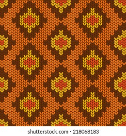 Ethnic snake knitted seamless pattern