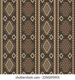 Patrón de rayas geométricas étnicas del suroeste. Vector aztec Kilim rayas geométricas fondo de patrón sin fisuras. Color azteca geométrico vintage para elementos de tela, textil, decoración casera.