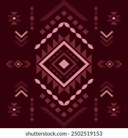 Ethnic Southwest Tribal Navajo Aztec Native American geometric ornamental seamless pattern fabric colorful design for textile printing