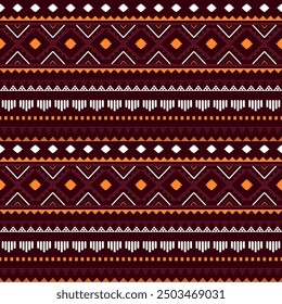 Ethnic Southwest Tribal Navajo Aztec Native American geometric ornamental seamless pattern fabric colorful design for textile printing