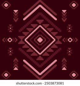 Ethnic Southwest Tribal Navajo Aztec Native American geometric ornamental seamless pattern fabric colorful design for textile printing