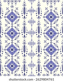 Ethnic Southwest Tribal Navajo Aztec Native geometric ornamental seamless pattern fabric design. Ethnic boho indian texture ornament seamless pattern fabric colorful design vector for women textile.