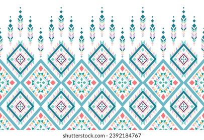 Ethnic southwest tribal Navajo ornamental seamless pattern fabric colorful design for textile printing