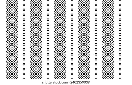 Ethnic southwest tribal navajo ornamental seamless pattern fabric black and white design for textile printing 