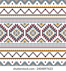 Ethnic southwest tribal navajo ornamental seamless pattern fabric colorful design for textile printing 