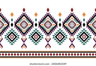 Ethnic southwest tribal navajo ornamental seamless pattern fabric colorful design for textile printing 