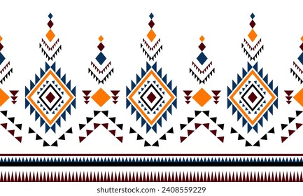 Ethnic southwest tribal navajo ornamental seamless pattern fabric colorful design for textile printing