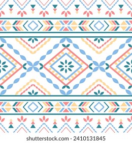 Ethnic southwest tribal navajo ornamental seamless pattern fabric colorful design for textile printing