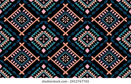 Diseño de tela de tela de patrón sin costura para impresión textil del navajo de la tribu del suroeste 