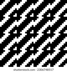 Ethnic square black and white cubic geometric abstract pattern.Seamless Embroidery style. Design for background wallpaper,clothing,wrapping,fabric,cover,textile,Print.Tribal motif.vector illustration.
