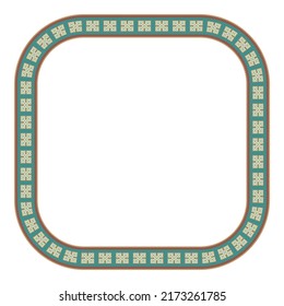 Ethnic square frame. Decorative border with Mexican textile pattern.