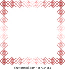 Ethnic square frame. Russian style. Vector illustration.
