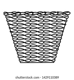 ethnic straw basket isolated icon