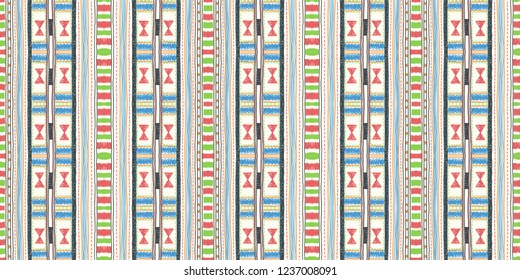 Ethnic strip. Tribal vector ornament. Seamless African pattern. Carpet with chevrons. Aztec style. Geometric mosaic on the tile. Ancient interior. Modern rug. Geo print on textile. Kente Cloth