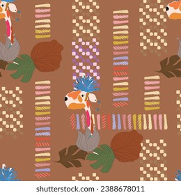Ethnic stripe seamless pattern. Tribal geometric vector background, boho motif, textured ornament illustration. Textile print
