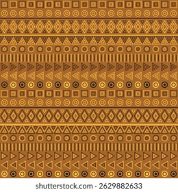Ethnic stripe seamless pattern. Tribal geometric vector background, boho motif, textured ornament illustration. Textile print