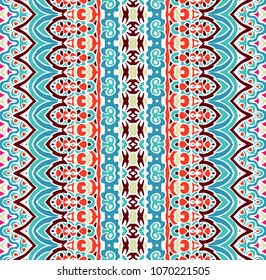 ethnic striped fashion pattern for fabric. Abstract geometric mosaic vintage seamless pattern ornamental.