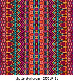 ethnic striped pattern for fabric. Abstract geometric mosaic vintage seamless pattern ornamental. 