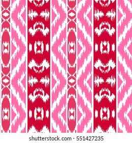 Ethnic striped pink seamless pattern. Boho abstract textile print. Romantic wallpaper.