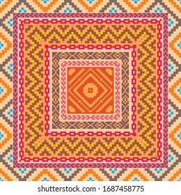 Ethnic style abstract geometric pattern