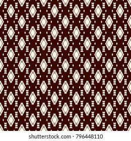 Ethnic style abstract seamless pattern with repeated diamonds. Native americans ornamental background. Tribal motif. Eclectic wallpaper. Boho chic digital paper, textile print, page fill. Vector art