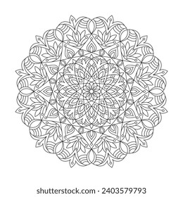 Ethnic Style adult mandala coloring book page for kdp book interior. Peaceful Petals, Ability to Relax, Brain Experiences, Harmonious Haven, Peaceful Portraits, Blossoming Beauty mandala design.