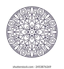 ethnic style beautiful mandala design for coloring book, yoga logo, tattoo design
