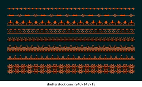 ethnic style boho pattern border background in set design vector
