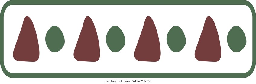 Ethnic Style Borders with Abstract Pattern Design. Horizontal Pattern. Isolated Vector Illustration