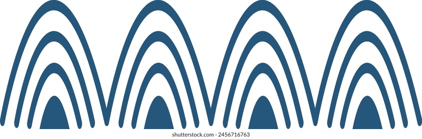 Ethnic Style Borders with Abstract Pattern Design. Horizontal Pattern. Isolated Vector Illustration