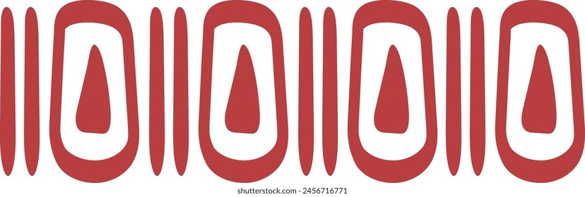 Ethnic Style Borders with Abstract Pattern Design. Horizontal Pattern. Isolated Vector Illustration