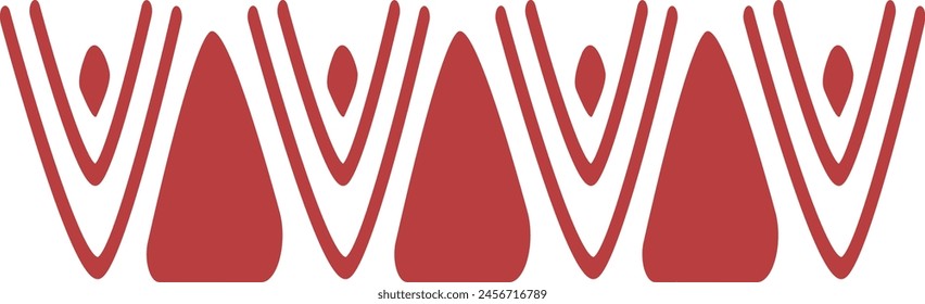 Bordes de estilo étnico con diseño de patrón Abstractas. Patrón Horizontal. Ilustración vectorial aislada