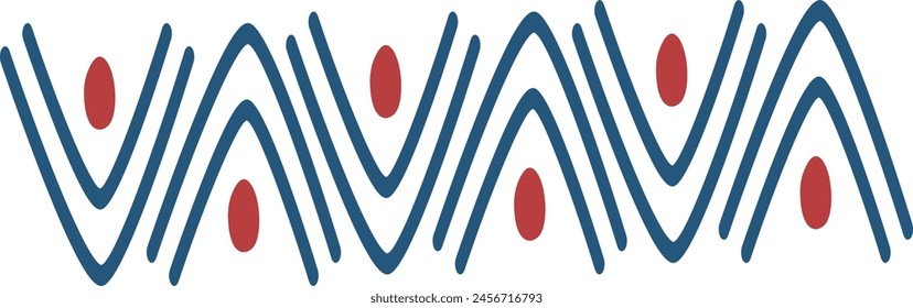 Ethnic Style Borders with Abstract Pattern Design. Horizontal Pattern. Isolated Vector Illustration