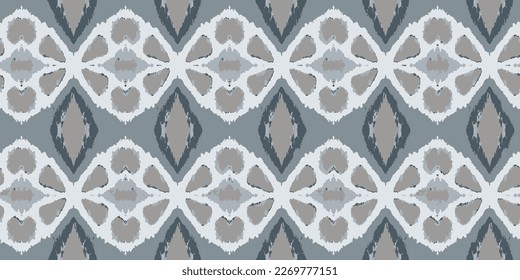 Ethnic style carpet texture. Seamless textile ornament. Gray seamless pattern. Vector seamless pattern