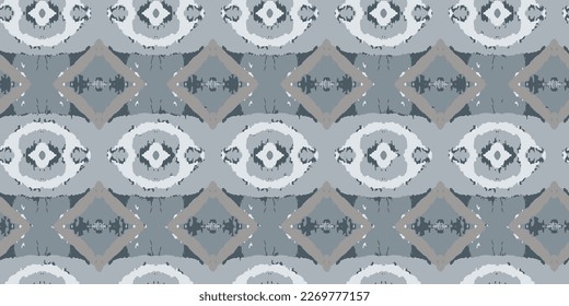 Textura de alfombra de estilo étnico. Ornamento textil sin foco. Patrón gris sin fisuras. Patrón transparente del vector