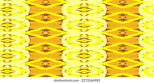 Textura de alfombra de estilo étnico. Ornamento textil sin foco. Patrón amarillo sin costuras. Patrón transparente del vector